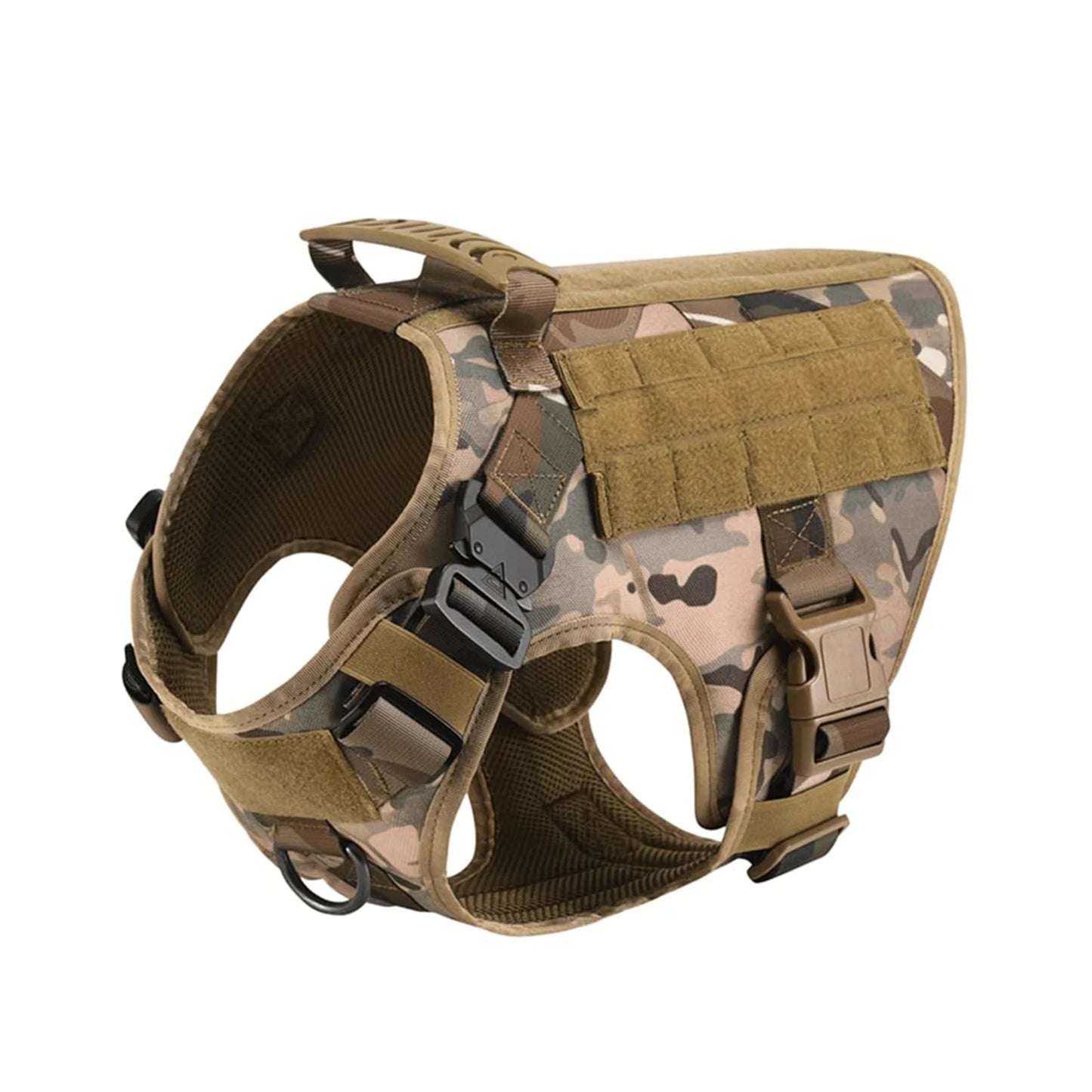 Tactical Dog Harness Collar/Harness and Leash Molle Pouches For Medium Large & Dogs