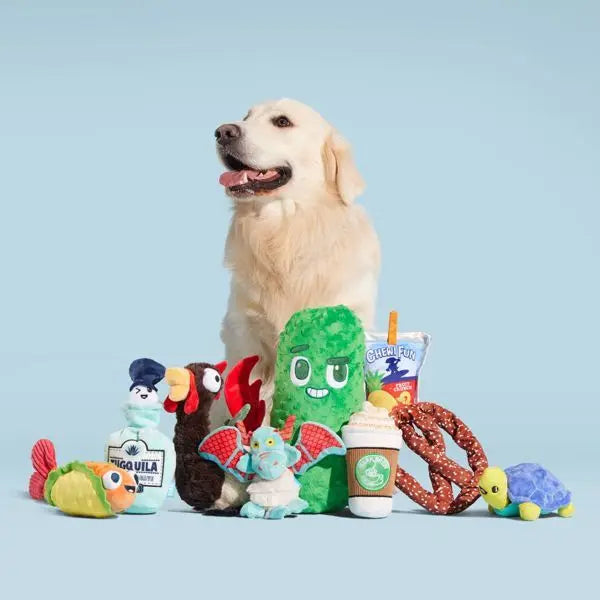 Big Dill Bill Pickle Dog Toy - Green Packed With Fluff