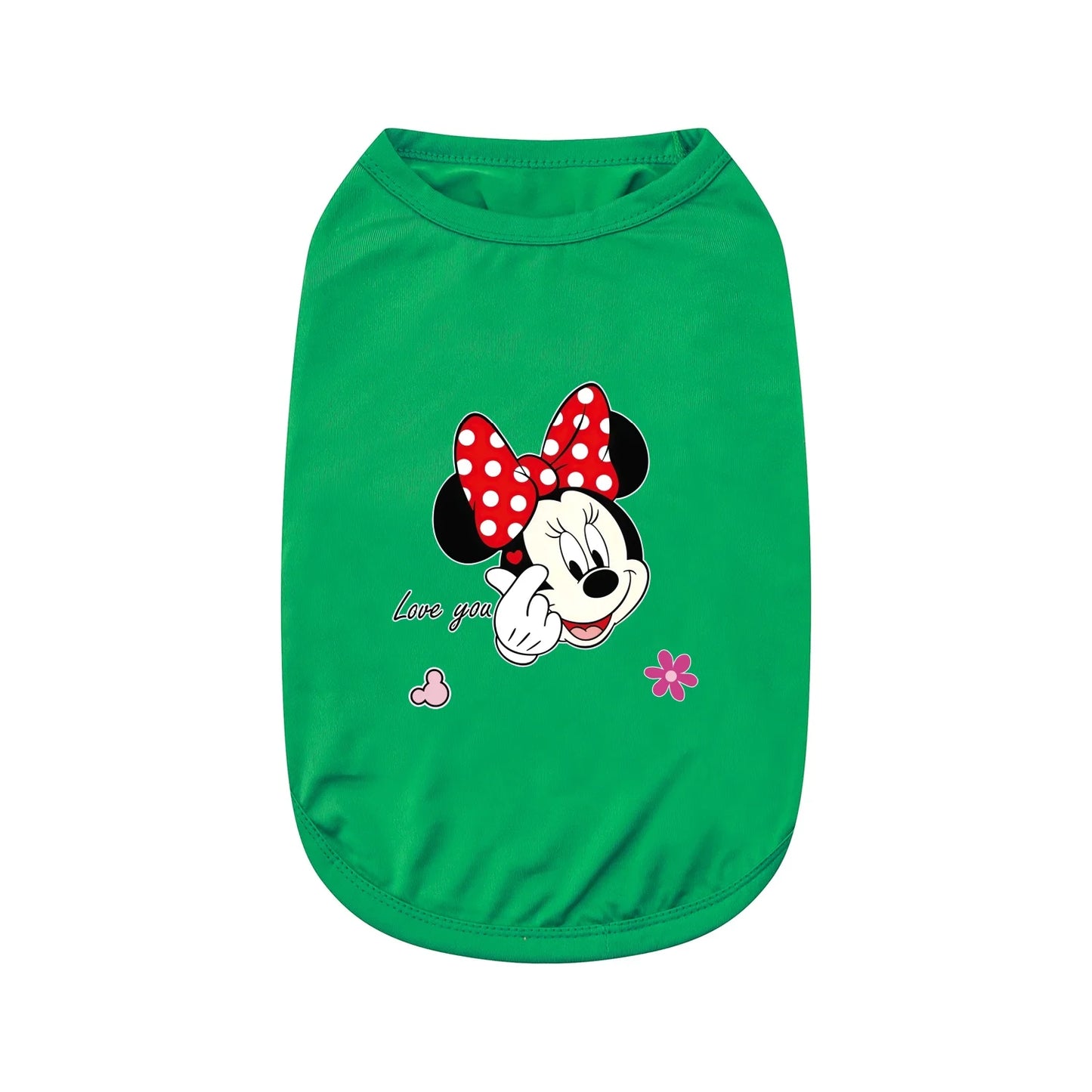 1pc Playful Minnie print pet vest, soft and breathable pet sleeveless T-shirt