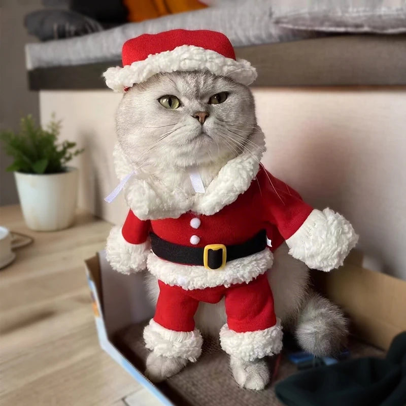 Cute Dog Santa Claus Outfit Christmas Costume for Small Dogs & Cats