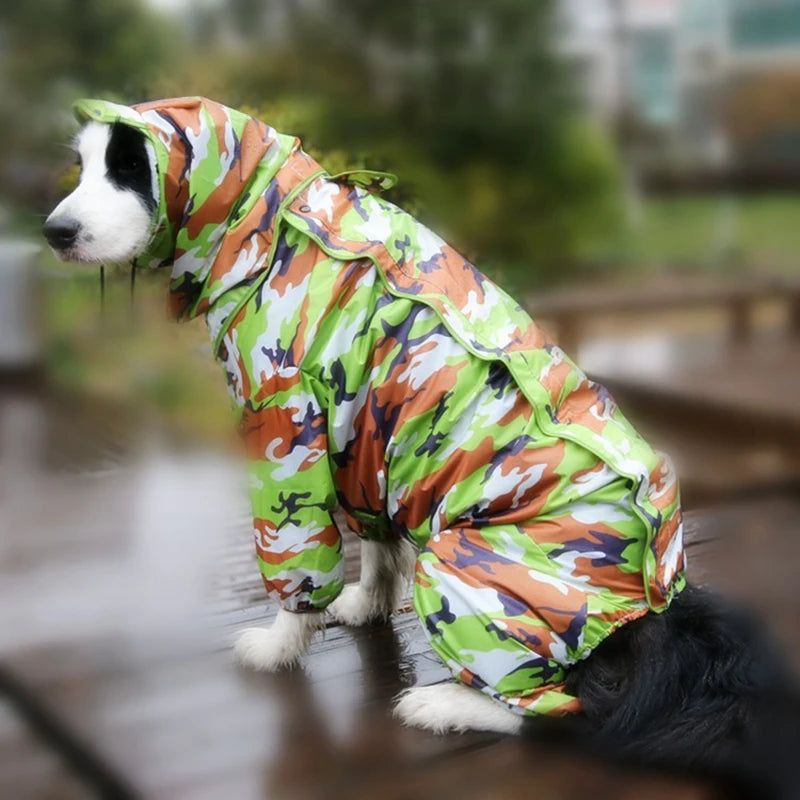 Dog Raincoat Waterproof Hooded Jumpsuit Cloak For Small or Big Dogs