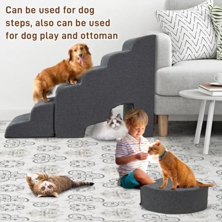 Stable Dog Stairs Steps Ramps for High Beds 30 Inches High Tall 6 Step Pet Stairs