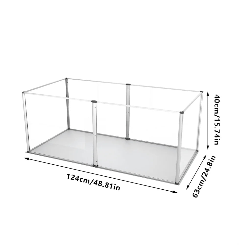 1Pc Large Acrylic Dog Playpen Cage with Waterproof Fertility Pad