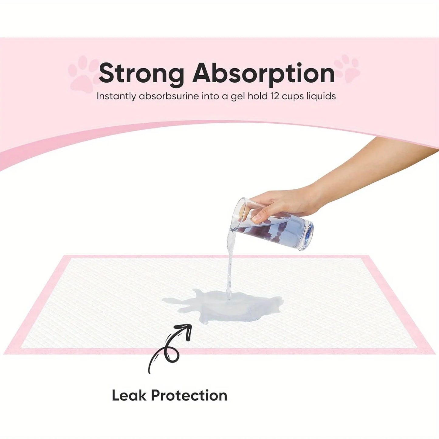 100Pcs Super Absorbent Disposable Pet Urine Pads for Large Breeds Potty Training, Travel - Ideal for Dogs, Puppies, Cats