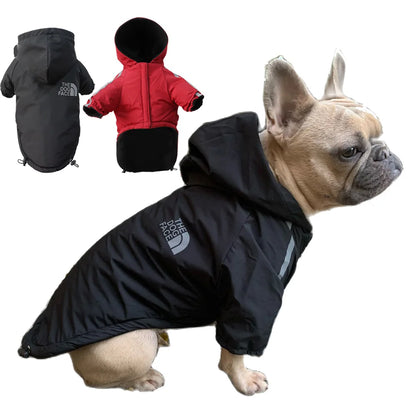 Dog Waterproof Warm Coat, Cotton, Hooded Jacket, Reflective