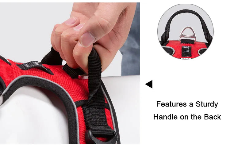Reflective Nylon Dog Harness, No Pull Adjustable Medium & Large Dogs