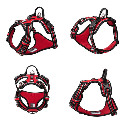 Reflective Nylon Dog Harness, No Pull Adjustable Medium & Large Dogs