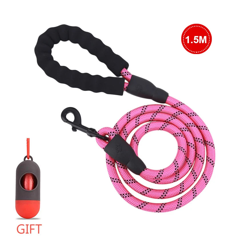 Pet Leash Reflective Strong Dog Leash 1.5M Long with Comfortable Padded Handle
