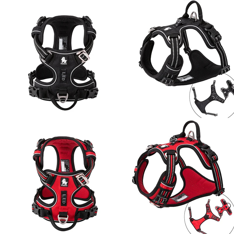 Reflective Nylon Dog Harness, No Pull Adjustable Medium & Large Dogs