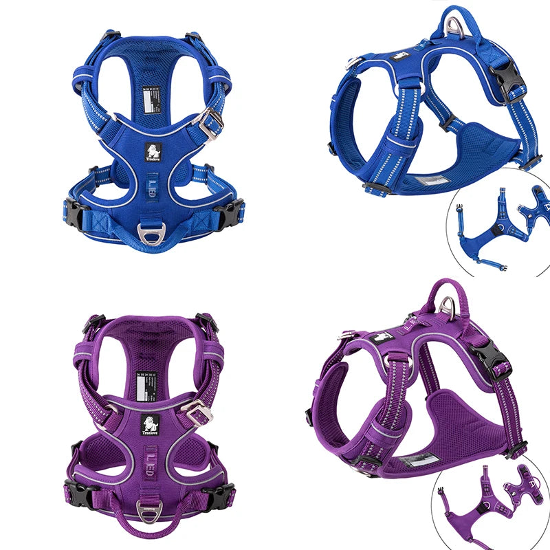 Reflective Nylon Dog Harness, No Pull Adjustable Medium & Large Dogs
