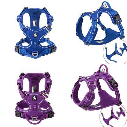 Reflective Nylon Dog Harness, No Pull Adjustable Medium & Large Dogs