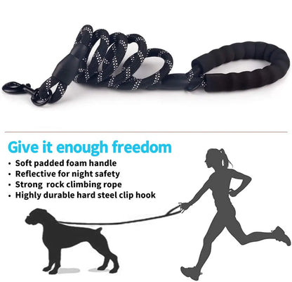 Pet Leash Reflective Strong Dog Leash 1.5M Long with Comfortable Padded Handle