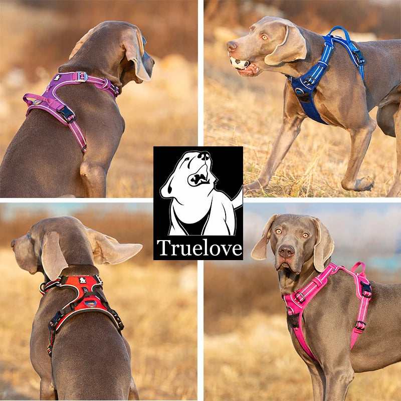 Reflective Nylon Dog Harness, No Pull Adjustable Medium & Large Dogs