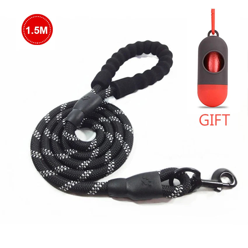 Pet Leash Reflective Strong Dog Leash 1.5M Long with Comfortable Padded Handle