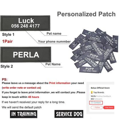 Personalized Dog Harness NO PULL, Reflective Adjustable, ID custom Dog Harness Vest for Small Large Dogs