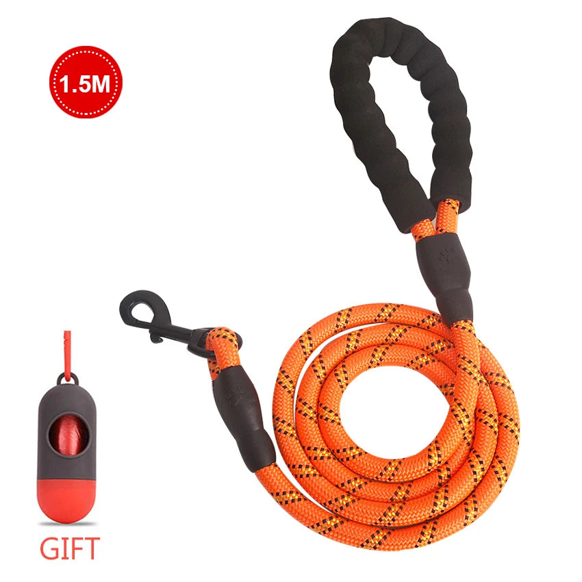 Pet Leash Reflective Strong Dog Leash 1.5M Long with Comfortable Padded Handle