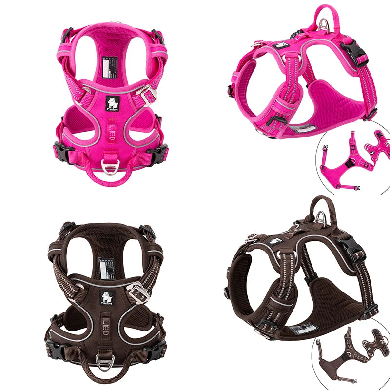 Reflective Nylon Dog Harness, No Pull Adjustable Medium & Large Dogs