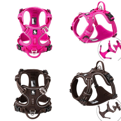 Reflective Nylon Dog Harness, No Pull Adjustable Medium & Large Dogs