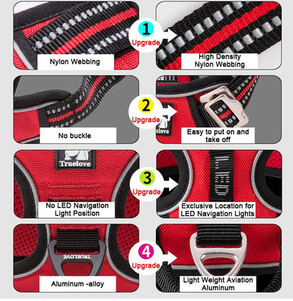 Reflective Nylon Dog Harness, No Pull Adjustable Medium & Large Dogs