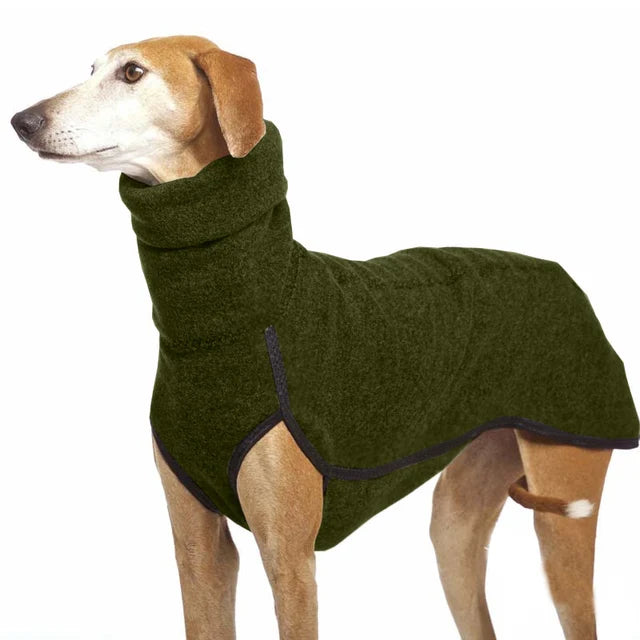 High Collar, Warm Pet Coat for Medium & Large Dogs, green, grey, black