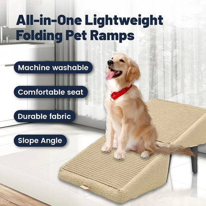 Split type small dog ramp, multifunctional lightweight folding pet ramp sofa staircase, 13.8 inch high dog chair bed, sofa, pet