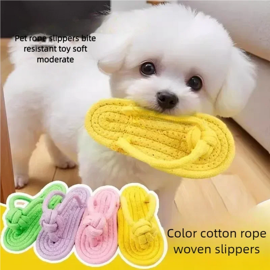 Pet Cotton Rope Slipper Knot Toy For Dogs, Interactive Chew Toy, Teeth Cleaner