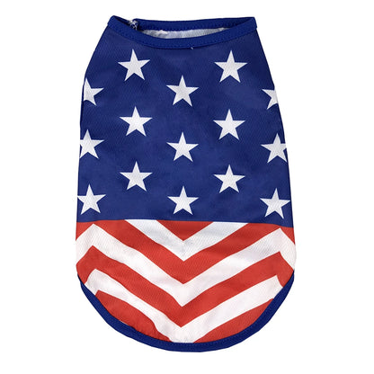 Summer Cool Clothes Mesh Breathable Vest For Small Dogs & Cats, Independence Day Pet T-shirt