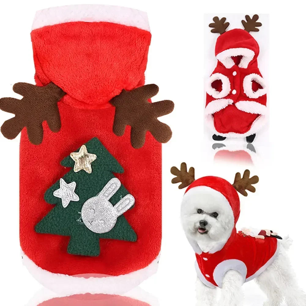 Christmas Clothes Winter Warm Pet Clothes for Small & Medium Dogs