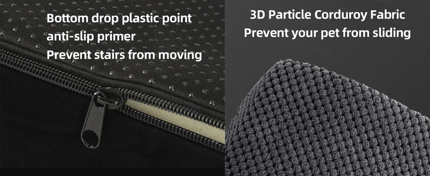 Dog Ramp Step Stairs 5 Steps Pet Stairs for High Beds and Sofa High-Density Sponge Foam Dog Steps with Removable Washable Cover