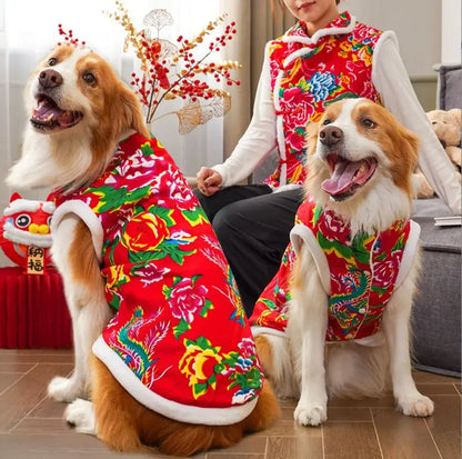 Dog Dragon Robe, Winter Warm Christmas Vest  / Coat for Cats and  Dogs