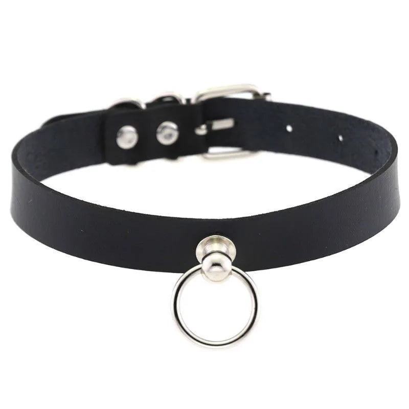 Black Leather Collar