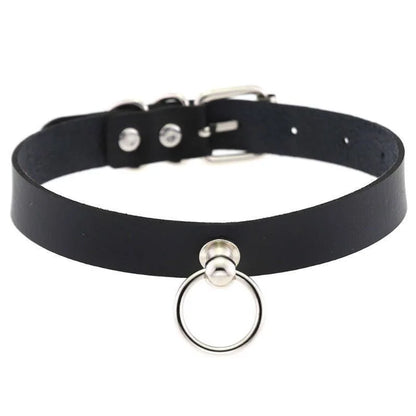 Black Leather Collar