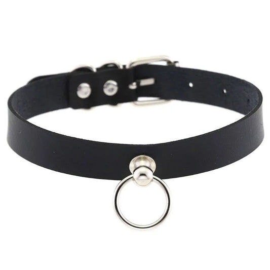 Black Leather Collar