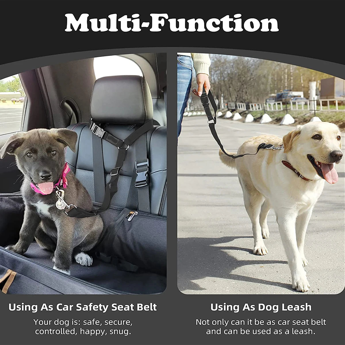 1pc Pet Dog And Cat Seat Belt, Car Headrest Restraint, Adjustable Safety Rope
