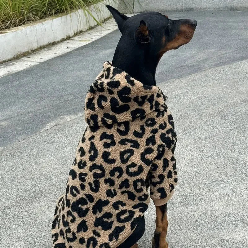 Handsome Big Dog Clothes Winter Warm Lamb Wool Clothes for Medium and Large Dog Hoodies