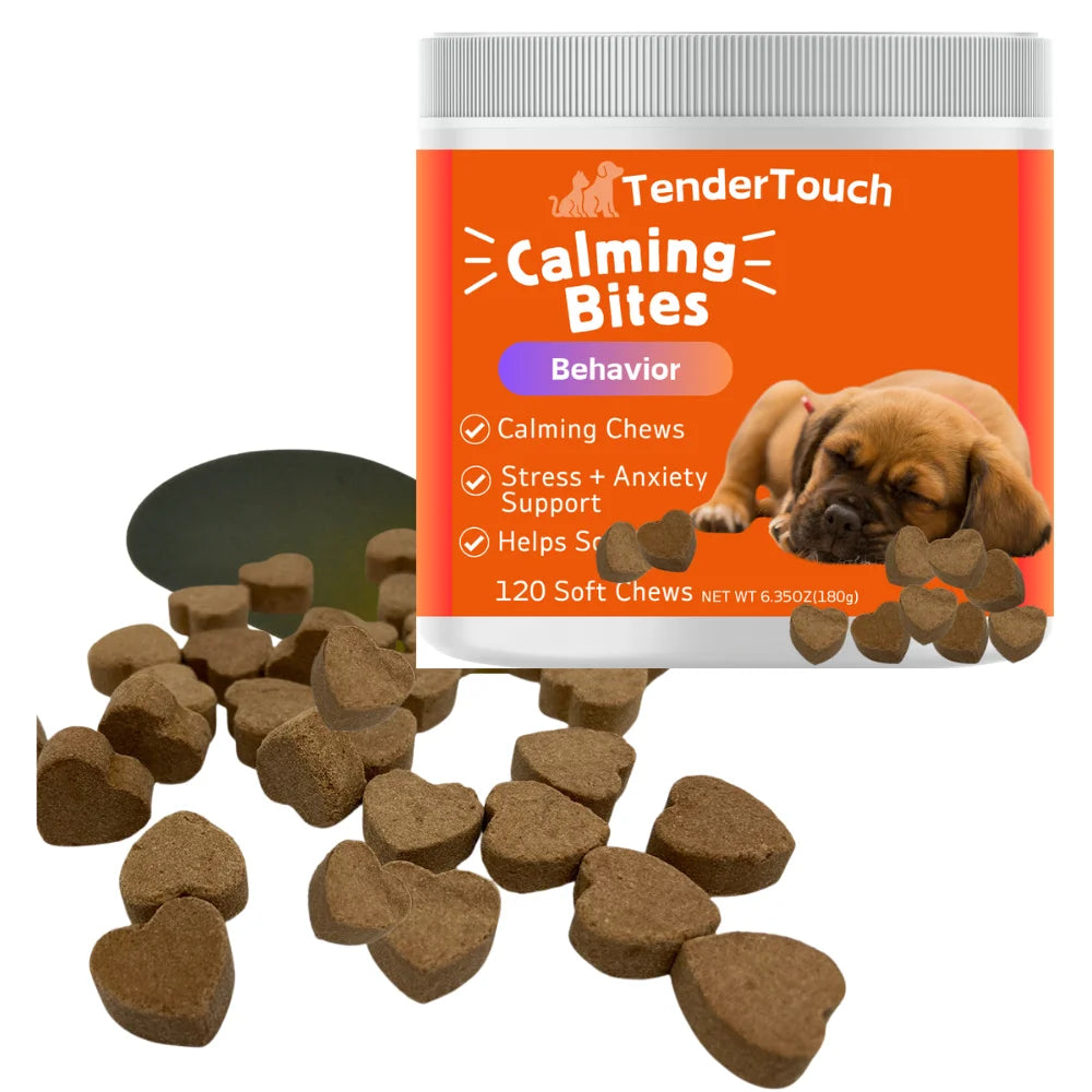 120 Chews - 1 Pack(1 x 180g/6.35oz) 180g/6.35oz - TenderTouch Calming for Dogs - Help Natural Dog Anxiety  for Everyday Stress