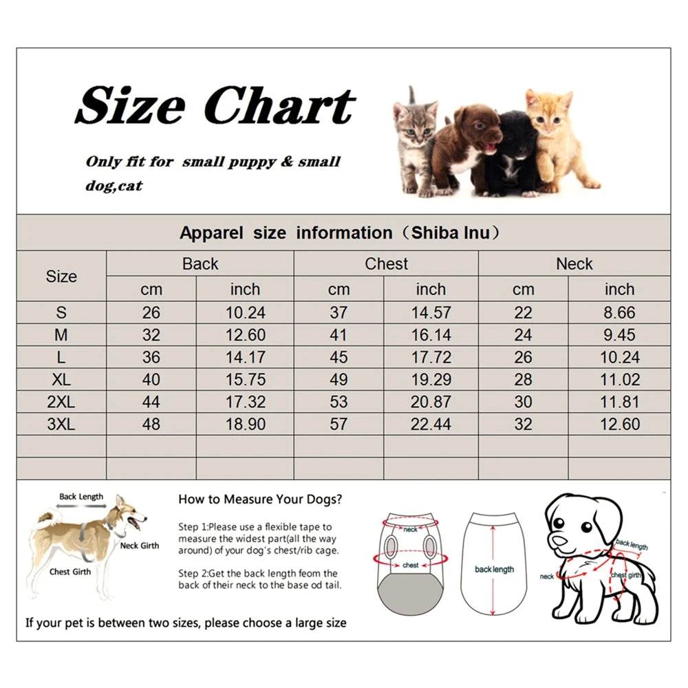 Winter Fleece Pajamas, Pet Clothes For Small Medium Dogs & Cats