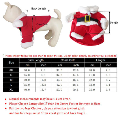 Cute Dog Santa Claus Outfit Christmas Costume for Small Dogs & Cats