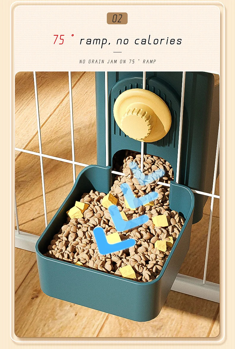 Automatic Pet Bowls Cage Hanging Feeder Dog Water Bottle Food Container Dispenser Bowl for Puppy or Cats