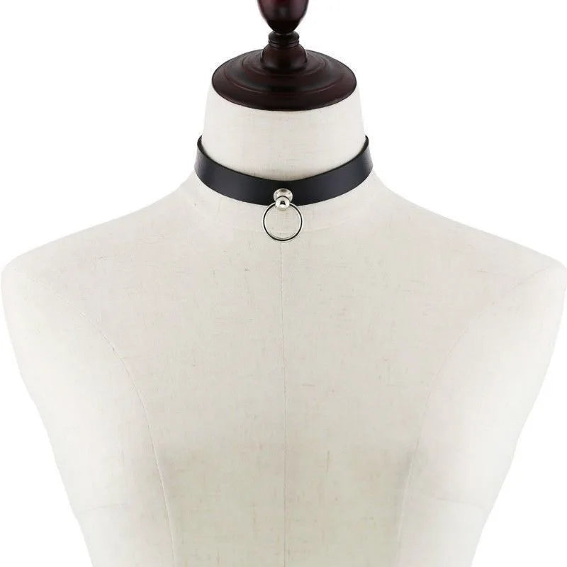 Black Leather Collar