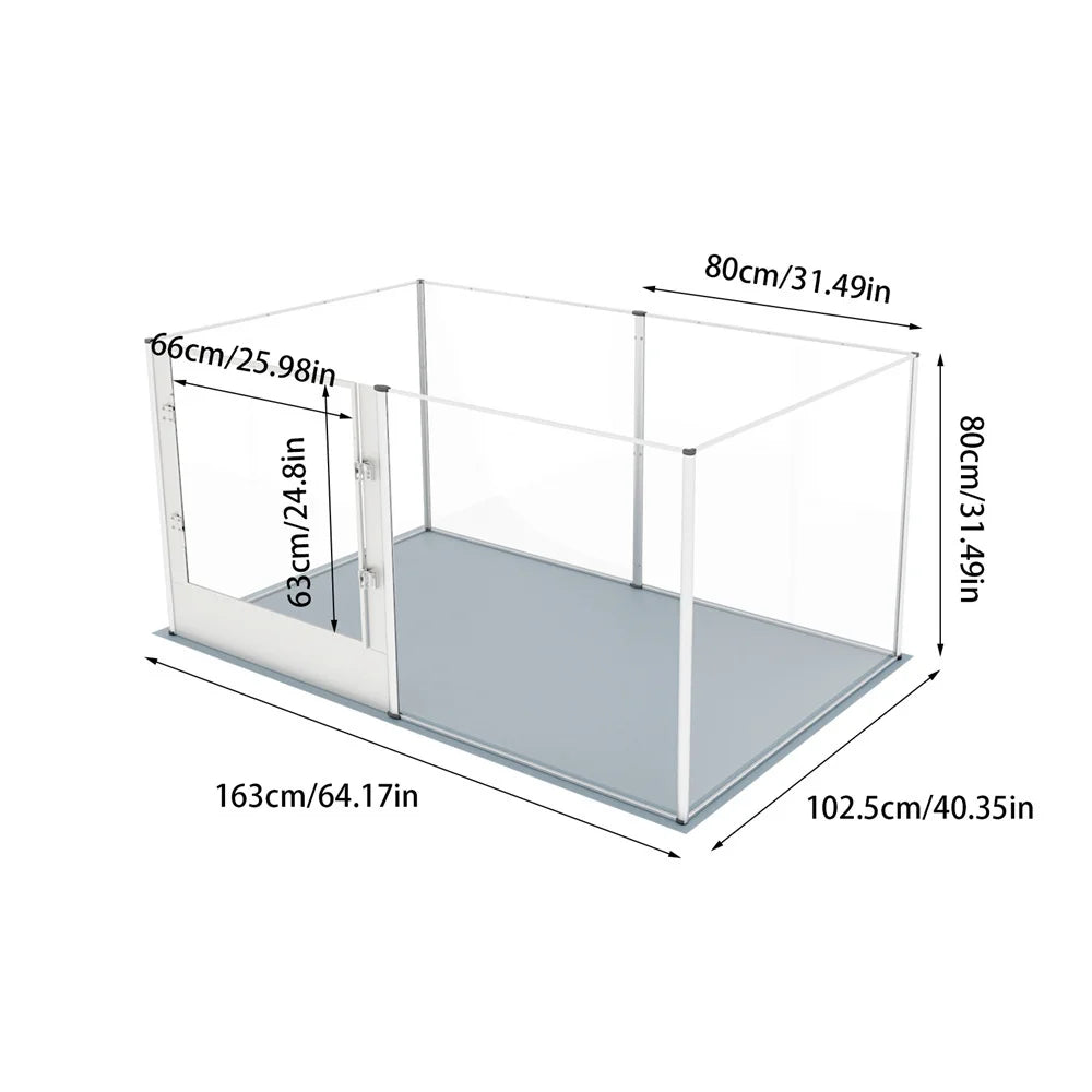 1Pc Large Acrylic Dog Playpen Cage  with Waterproof Fertility Pad