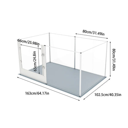 1Pc Large Acrylic Dog Playpen Cage  with Waterproof Fertility Pad