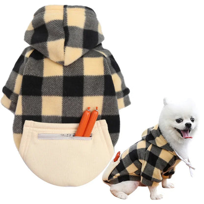 Dog Winter Coat, Pet Jacket Plaid Reversible  for Small, Medium or Large Dogs