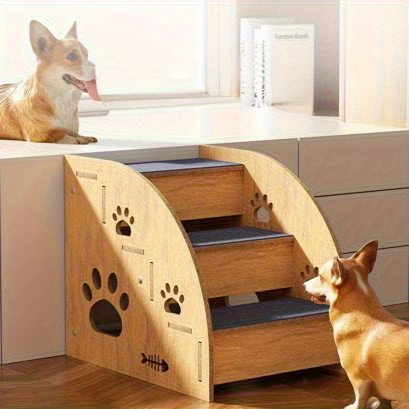 Dog ladder, detachable, with non-slip base. Suitable for small and medium-sized dogs, can be used indoors and outdoors.