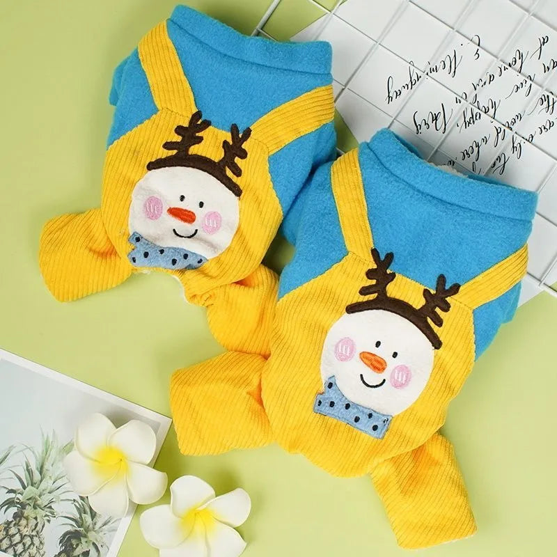 Cat Clothing for Winter Thick Four-legged Coat for Warmth