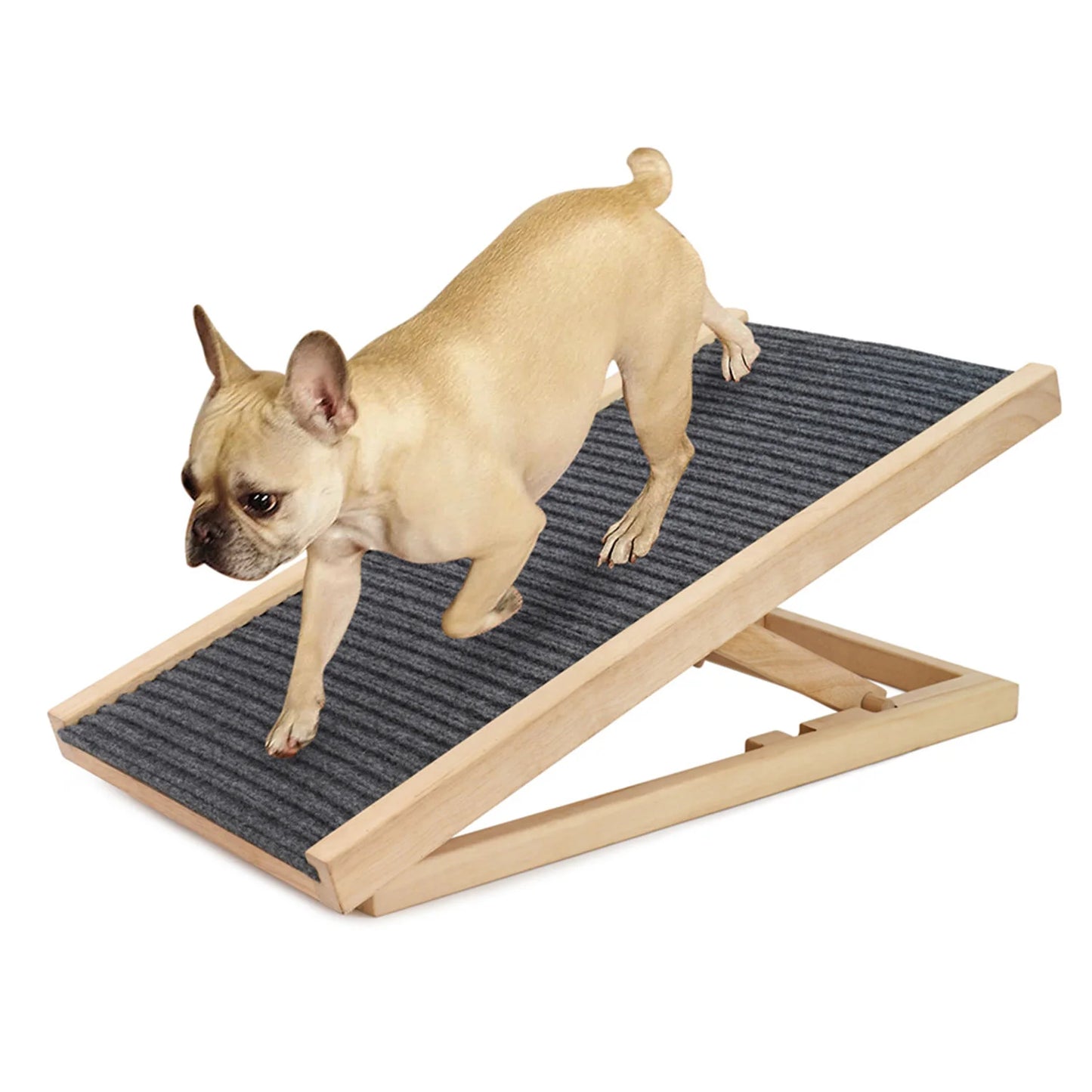 Wooden Pet Dog Safety Ramp Ladder Lightweight Folding Portable Anti-skid Adjustable 2 Height Climbing Ladder for Dogs and Cats