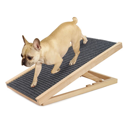 Wooden Pet Dog Safety Ramp Ladder Lightweight Folding Portable Anti-skid Adjustable 2 Height Climbing Ladder for Dogs and Cats