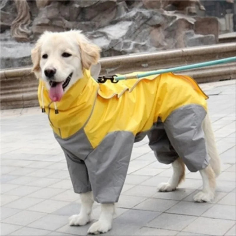 Medium - Large Dog Raincoat, Waterproof, Four Corner Hooded Jacket Poncho