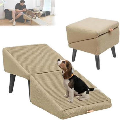 Split type small dog ramp, multifunctional lightweight folding pet ramp sofa staircase, 13.8 inch high dog chair bed, sofa, pet