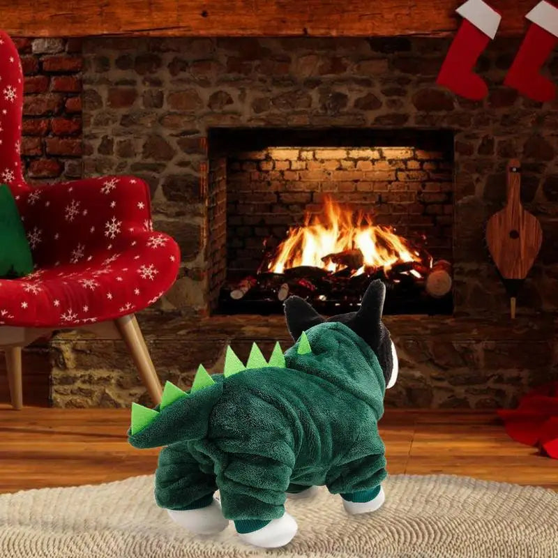 Dog Dinosaur Design Costume or Cat Dog Dinosaur Hoodies Soft And Warm